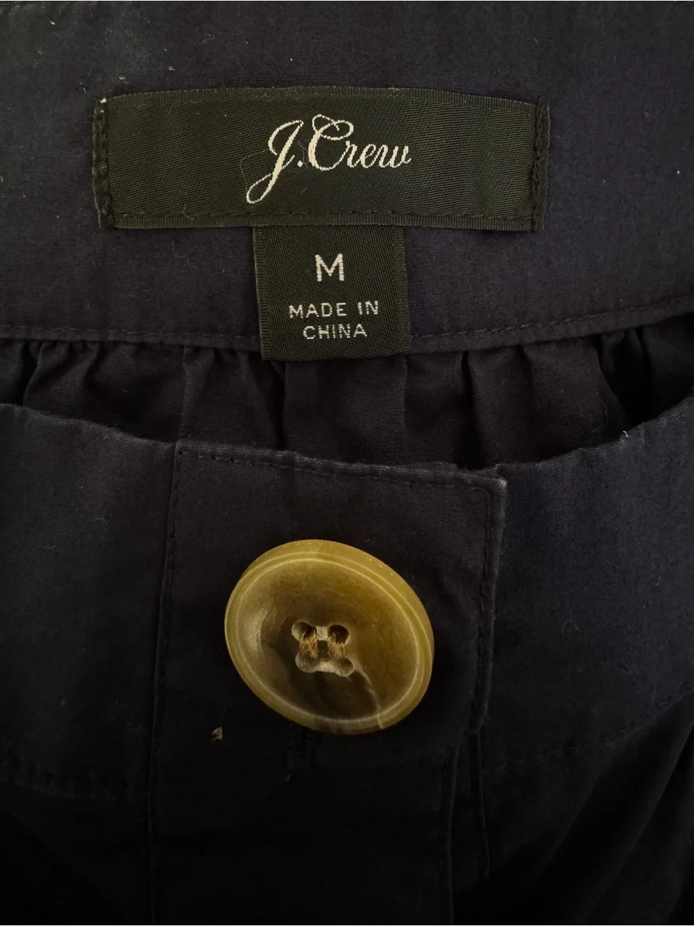 J. Crew Navy Square-Neck Button-Front Blouse